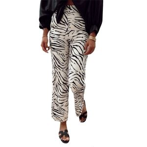 Zara Zebra Print High-Rise Flared Pants Size M
